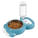 Dog Bowls, Cat Food and Water Bowl Set with Water Dispenser and Stainless Steel Bowl for Cats and Small Dogs - Blue