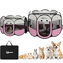 Dog Cat Playpen 2-in-1 Indoor Outdoor for Puppy Pet Recovery After Surgery