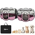 Dog Cat Playpen 2-in-1 Indoor Outdoor for Puppy Pet Recovery After Surgery