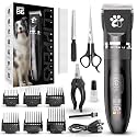 Dog Clippers for Grooming, 3-Speed Low Noise Cordless Pet Grooming Kits with Ceramic Blades & LED Display for Dogs Cats Full Coat Hair