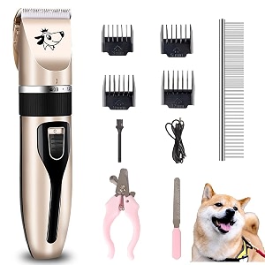 dog clippers grooming kit and paw trimmercordlesslow noise electric quietrechargeable dog trimmer grooming pet hair clippers for thick coatsshaver for small and large dogs cats
