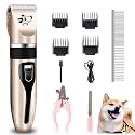 Dog Clippers Grooming Kit and Paw Trimmer,Cordless,Low Noise, Electric Quiet,Rechargeable, Dog Trimmer Grooming, Pet Hair Clippers for Thick Coats,Shaver for Small and Large Dogs Cats