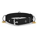 Dog Collar Belt for Small Dogs, Adjustable Stylish Nylon Puppy Dog Neck Collar Belt with Bell for Shih tzu Pug Pomeranian French Bulldog Dachshund Maltese (Black, Small),42x1.9 cm