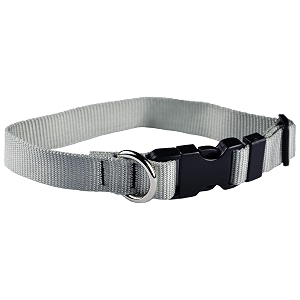 dog collar - colored adjustable pet collars 1 inch wide extra large silver gray