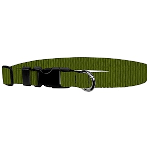 dog collar - colored adjustable pet collars made in the usa - 1 inch wide extra large olive drab