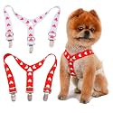 2PACK TESSVEYA Dog Diaper Suspenders Dog Suspenders for Male or Female Diaper Keeper Suspender for Dog Dress, Dog Skirt (Heart-Shaped, L)