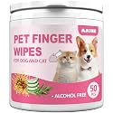 Dog Ear Finger Wipes for Dogs & Cats, Green Tea Scent, 50 Count