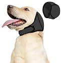 JOHNBOLIN Dog Ear Muffs &amp; No Shake Ear Wrap for Hematoma, Bathing, Drying, Swim&amp; Noise Anxiety Relief- Elastic Waterproof Ear Protector with Calming Hoodie Design for Grooming/Head Ear Cover (Grey, S)