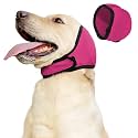 JOHNBOLIN Dog Ear Muffs &amp; No Shake Ear Wrap for Hematoma, Bathing, Drying, Swim&amp; Noise Anxiety Relief- Elastic Waterproof Ear Protector with Calming Hoodie Design for Grooming/Head Ear Cover (Pink, S)