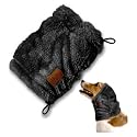 Dog Ear Muffs Noise Protection - Soft Calming Hood for Anxiety Relief, Fireworks, Thunder, Grooming &amp; Vet Visits - Elastic Band &amp; Comfortable Neck Warmer for Travel (Black, Medium)