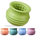 Dog Enrichment Treat Toy, Long-Lasting Wobbly Interactive Freeze Lick Toys for Dogs, Stuffable Puzzle Feeder Toy for Boredom, Silicone Treat Dispensing Chew Toy (Green,S)