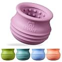 Dog Enrichment Treat Toy, Long-Lasting Wobbly Interactive Freeze Lick Toys for Dogs, Stuffable Puzzle Feeder Toy for Boredom, Silicone Treat Dispensing Chew Toy (Pastel Purple,S)