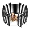 Dog Playpen Metal Dog Fence Outdoor for Yard 40" Height 8 Panels Portable Dog Pen Pet Kennel for RV Camping(Black-Silver)