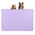 Dog Food Mat 34''x22'' Extra Large Dog Mat for Food and Water, Purple