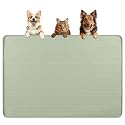 Dog Food Mat 40''x28'' Extra Large Dog Mat for Food and Water, Green
