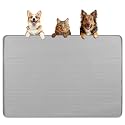 Dog Food Mat 40''x28'' Extra Large Dog Mat for Food and Water, Light Grey