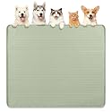 Dog Food Mat 40''x40'' Extra Large Dog Mat for Food and Water,Green