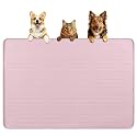 Dog Food Mat 40''x28'' Extra Large Dog Mat for Food and Water, Pink