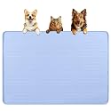 Dog Food Mat 40''x28'' Extra Large Dog Mat for Food and Water, Blue