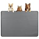 Dog Food Mat 40''x28'' Extra Large Dog Mat for Food and Water, Dark Grey