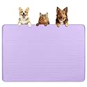 Dog Food Mat 40''x28'' Extra Large Dog Mat for Food and Water, Purple