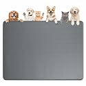 Dog Food Mat 50''x35'' Extra Large Dog Mat for Food and Water, Dark Grey