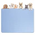 Dog Food Mat 50''x35'' Extra Large Dog Mat for Food and Water, Blue