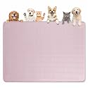 Dog Food Mat 50''x35'' Extra Large Dog Mat for Food and Water, Pink