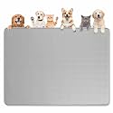 Dog Food Mat 50''x35'' Extra Large Dog Mat for Food and Water, Light Grey