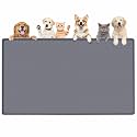 Dog Food Mat 51''x25.6'' Extra Large Dog Mat for Food and Water,Light Grey