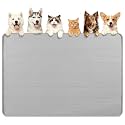 Dog Food Mat 57''x40'' Extra Large Dog Mat for Food and Water, Light Grey