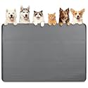Dog Food Mat 57''x40'' Extra Large Dog Mat for Food and Water, Dark Grey