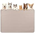 Dog Food Mat 57''x40'' Extra Large Dog Mat for Food and Water, Khaki