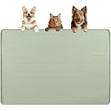 Dog Food Mat 57''x40'' Extra Large Dog Mat for Food and Water, Green