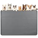 Dog Food Mat 70''x45'' Extra Large Dog Mat for Food and Water, Dark Grey