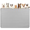 Dog Food Mat 70''x45'' Extra Large Dog Mat for Food and Water, Light Grey