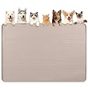 Dog Food Mat 70''x45'' Extra Large Dog Mat for Food and Water, Khaki
