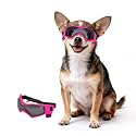 Dog Goggles Small Breed, XS Dog Sunglasses Chihuahua Glasses Anti-UV Eyes Protection for XSmall Pets Tiny Dogs Cats, Pink XS