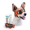 Dog Goggles for Small to Medium Breed, Anti-UV Dog Sunglasses Outdoor Riding Driving Hiking, Pet Glasses Windproof Anti-Fog Dustproof Snowproof, Adjustable Straps, Medium Orange