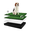 HQ4US 4LEGS Dog Grass Pad with Dog Litter Box, Foldable Large Liner Base