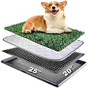 Dog Grass Pad with Tray 25"X20" - Artificial Turf Pet Potty for Apartment Balcony/Patio, Portable Fake Grass Litter Box for Dogs Training, Indoor/Outdoor Reusable Washable Pee Mat