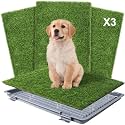 Dog Grass Pad with Tray, 22''X18'' Artificial Turf Grass Potty, 3-Pack Reusable Puppy Pee Pads for Dogs, Portable Dog Litter Box for Indoor/Outdoor Potty Training Toilet