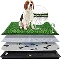 HQ4US Dog Grass Pad with Tray, Odor Free Grass Pee Pad for Dog Litter Box