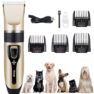dog grooming kit clippers low noise electric quiet rechargeable cordless pet hair thick coats clippers trimmers set suitable for dogs and other pets