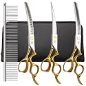 Dog Grooming Scissors-7" Dog Grooming Shears Set 4PCS Gold