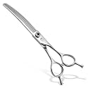 Dog Grooming Scissors: 7 inch Pet Curved Chunker Shears Made Of Japanese 440C Advanced Stainless Steel Professional Grooming Scissors for Dogs Cats and Other Pets
