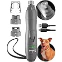 Dog Nail Grinder with LED Light – Quiet 2-Speed Pet Nail Trimmer for Small & Medium Dogs and Cats – Low Vibration Professional Nail File for Painless Claw Grooming