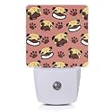 Dog Night Light,Cute Dog Paws Night Lights Plug into Wall with Dusk to Dawn Light Sensors 0.5W Dim Night-Lights for Bedroom