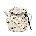 Dog Paws Teapot Cozies Breakfast Warmer Portable Easy to Clean Fabric Tea Pot Cover Insulation and Keep Warm for Home Kitchen Table Christmas Decor