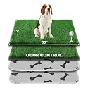 HQ4US 4LEGS Dog Pee Grass with Washable Pee Pads for Dog Litter Box 2 Sets, Large Ultra-Absorbent Artificial Grass Pads for Dogs Potty Grass with Reusable Puppy Pads for Indoor Potty Training
